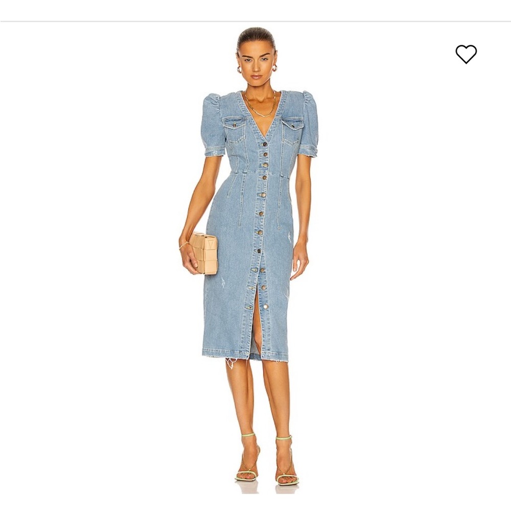 Retrofete Blue Denim Midi Dress